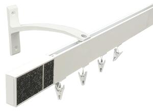 Kovovégarnýže.cz Garnýže Square line elegance crystal dark bílá lesklá Varianta jednořadá nebo dvouřadá: Jednořadá, Délka: 101-150cm, Uchycení látky: jezdec s kovovou žabkou