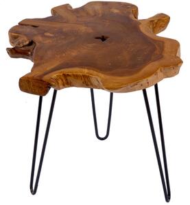 Moebel Living Přírodní teakový konferenční stolek Wilde 55 cm