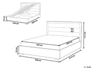 Manželská postel 160 cm Ruthine (šedá) (s roštem a úložným prostorem). 1075674