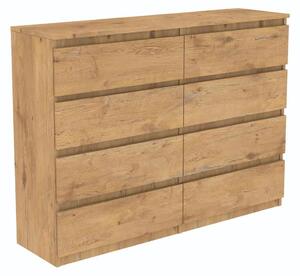 Komoda "LanceLot" z dubového deva se zásuvkami, íka 120 cm, 8 zásuvek, prostorná. VÝROBCE:
