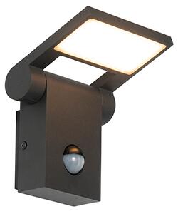 Venkovní nástěnné svítidlo antracitové vč. LED IP54 s pohybovým senzorem - Zane