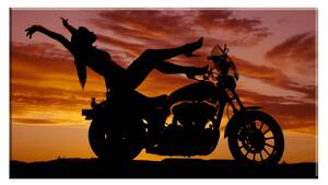 Malvis Sexy žena na motorce Velikost (šířka x výška): 110x60 cm