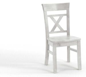 Bílá jídelní židle Hancock z masivní borovice