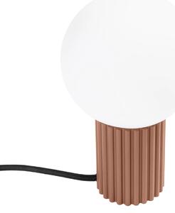 Stolní lampa Halo, 1x bílé skleněné stínítko, br