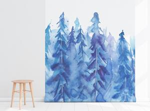 Fototapeta Modrá barva v mlhavém lese Samolepící 250x250cm