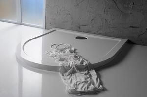 Polysan ISA 100 retro sprchová vanička z litého mramoru, půlkruh 100x100cm, bílá 72888