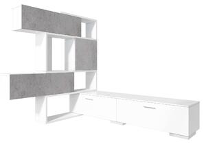 Obývací stěna BLAKE bílá, imitace betonu