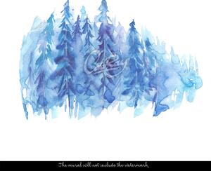 Fototapeta Modrá barva v mlhavém lese Samolepící 250x250cm