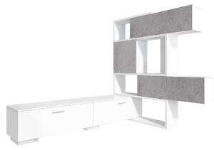 Obývací stěna BLAKE bílá, imitace betonu