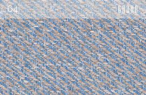 Bledě modrá látková rohová pohovka Ghado Fynn Corner 306 cm, pravá