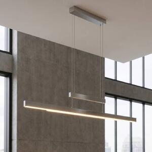 Trio Lighting Závěsné světlo LED Trajan, 2 700–5 000 K, matný nikl, stmívatelný, Hliník / šedá / zinek, Obývací pokoj / jídelna, kov, Moderní