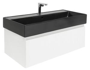 Koupelnová skříňka s baterií a umyvadlem SAT Evolution 1 98x30x44,8 cm bílá mat SATEVO100WMU2BBA
