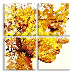 Čtyřdílný obraz tvář podzimu Velikost (šířka x výška): 60x60 cm