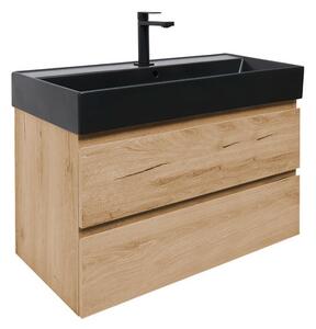 Koupelnová skříňka 2 zásuvková s umyvadlem SAT B-Way 99x50x45 cm dub mat BWAY2100OAKU2B2B