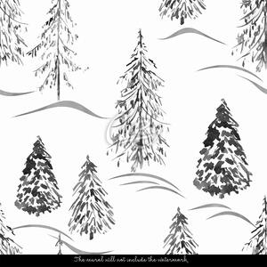 Fototapeta Vánoční stromky v zeleném lese Samolepící 250x250cm