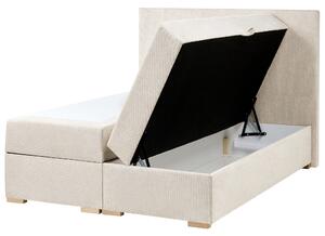 Kontinentální postel s úložným prostorem Tkanina MAJOR 120 x 200 cm Světle béžová