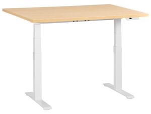 Elektricky výškově nastavitelný pracovní stůl DESTINES Světle hnědá/Bílá 120 cm 72 cm