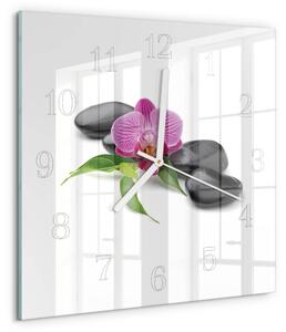 Skleněné hodiny Orchidej zskb-30x30-00082524