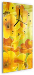 Skleněné hodiny vertikální Květiny zsppc-30x60-00171323