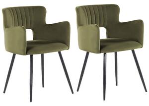 Set 2 ks jídelních židlí Shelba (olivově zelená). 1075756