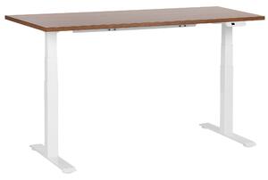 Elektricky výškově nastavitelný pracovní stůl DESTINES Hnědá/Bílá 160 cm 72 cm