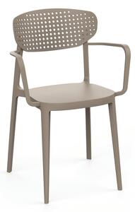 Světle hnědá plastová zahradní židle Aire – Rojaplast