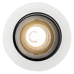 Chytré zapuštěné bodové svítidlo bílé s ocelí vč. Wifi GU10 - Rondoo