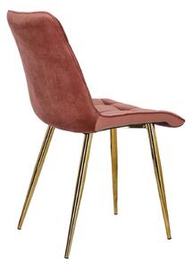 Židle Plaid růžová / zlaté nohy