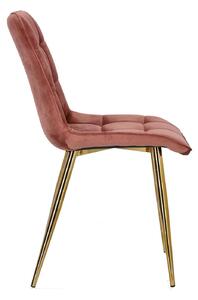 Židle Plaid růžová / zlaté nohy