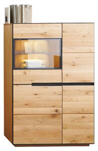 VYSOKÁ KOMODA, dub, antracitová, barvy dubu, 89/136/38 cm Linea Natura - Vysoké komody
