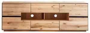 KOMODA POD TELEVIZI, divoký dub, antracitová, 181/62/47 cm Linea Natura - Komody z masivu
