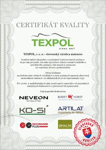 TEXPOL Sendvičová matrace TAMARA - s 5 - zónovou profilací a Aloe Vera Silver potahem 80 x 200 cm