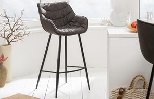 Moebel Living Šedá látková barová židle Grec 74 cm