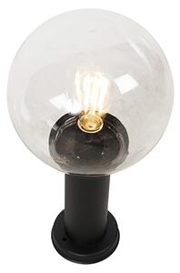 Venkovní stojací lampa černá s čirým globem 50 cm IP44 - Sfera