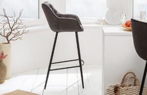 Moebel Living Šedá látková barová židle Grec 74 cm