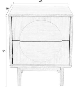 Ořechový noční stolek ZUIVER GROOVE 45 x 40 cm