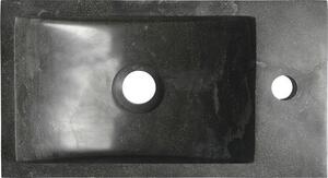 Sapho BLOK kamenné umývátko 40x10x22 cm, otvor vpravo, antracit 2401-28