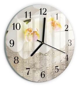 Skleněné nástěnné hodiny Orchidej zsoc-fi30-00175420
