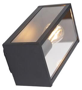 Průmyslová nástěnná lampa černá 26 cm IP44 - Charlois