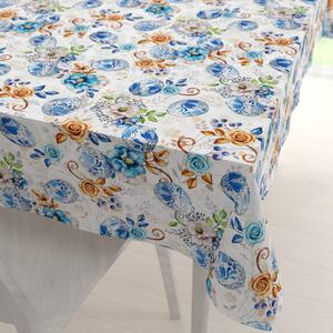 Biante Dekorační obdélníkový ubrus Leona LN-114 Modré kraslice 50x100 cm
