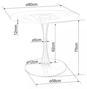Signal Kulatý jídelní stůl Espero 90 cm bílý mramor/bílý