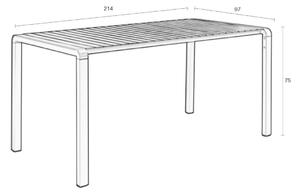 Zelený kovový zahradní jídelní stůl ZUIVER VONDEL 214 X 97 cm