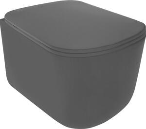 Kerasan TRIBECA závěsná WC mísa, Rimless, 35x54 cm, černá mat 511431