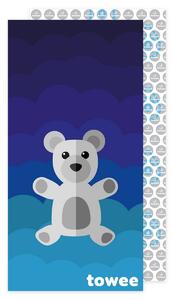 Towee Rychleschnoucí osuška Teddy Bear modrá, 70 x 140 cm