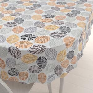 Biante Dekorační oválný ubrus Leona LN-136 Hnědé a oranžové lístky 100x140 cm