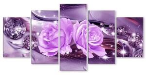Malvis Obraz abstraktní růže fialová Velikost: 100x50 cm