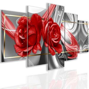 Malvis Obraz abstraktní růže šedá Velikost: 100x50 cm