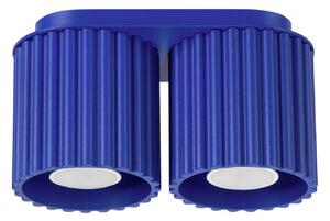 Stropní svítidlo Aura, 2x modré hliníkové stínítko, (10 cm)