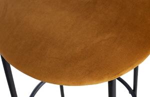 Hoorns Okrově žlutá sametová barová židle Moline 76 cm