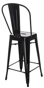 Barová židle s opěradlem Paris Back černá